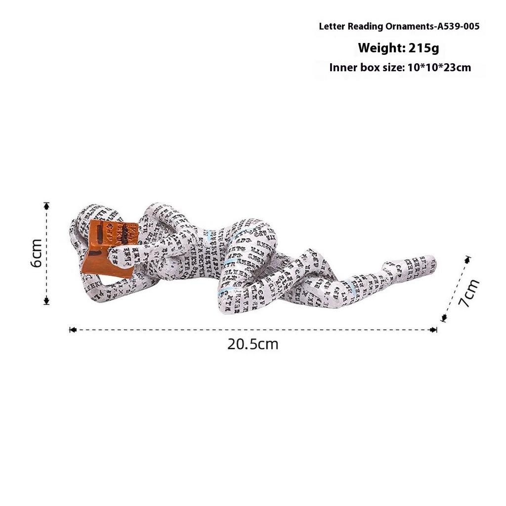 Nordic Book Lover Statue - Reading Person Resin Sculpture for Bookshelf Decor, Study Desk Ornament Minimalist Craft Decor