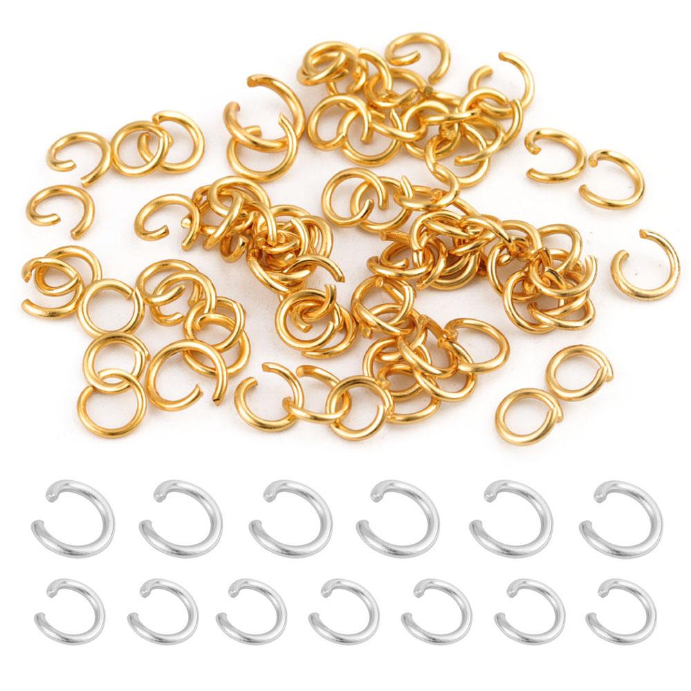 100-200 Stück/Los Edelstahl Sprengringe Spaltring Mehrgrößen Offener Ring Für DIY Schlüsselanhänger Armband Schmuckverbinder Zubehör