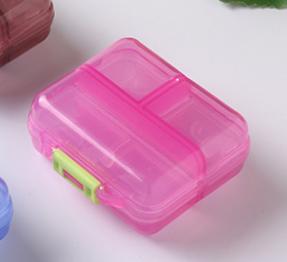 Portable Transparent Plastic Double Layer Seven Compartment Pill Organizer Box for Travel Home Storage Medication Supplements