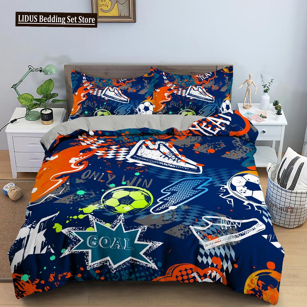 Conjunto de Cama 3D de Basquete Para Menino Amante de Basquete Quarto Capa de Edredom Capas de Colcha Tamanho Twin King Poliéster Capa de Colcha