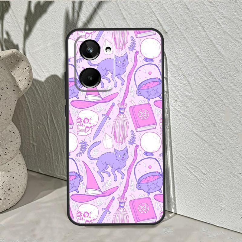 Witch Black Cat For Realme C55 C53 C67 C75 C71 C61 C33 C63 C51 C65 10 11 12 13 14 Pro Plus GT7 15 Pro Case