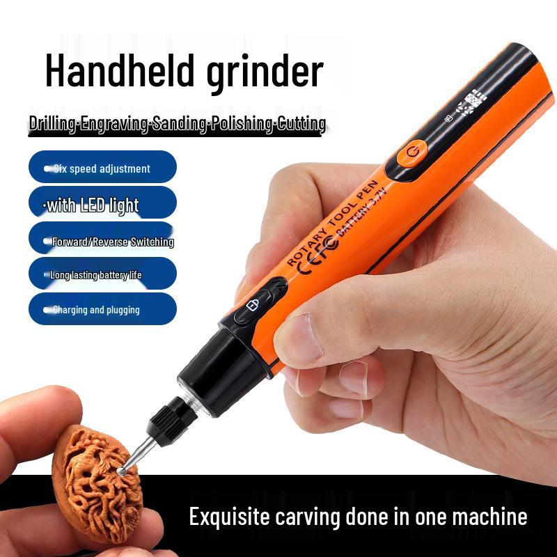 Handheld Electric Grinding Pen with Light & Digital Display for Carving, Polishing & Drilling