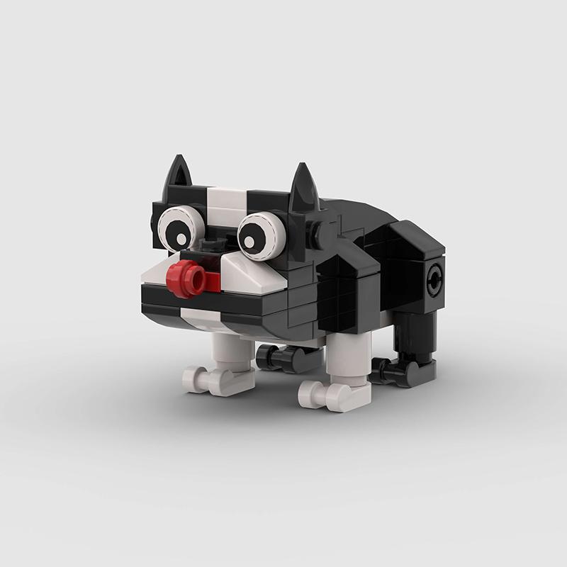 Cucciolo MOC Cane Animale Carino Carlino Set di Blocchi da Costruzione Pechinese Blocchi da Costruzione Modello Cucciolo Giocattoli Educativi per Bambini Regali di Natale