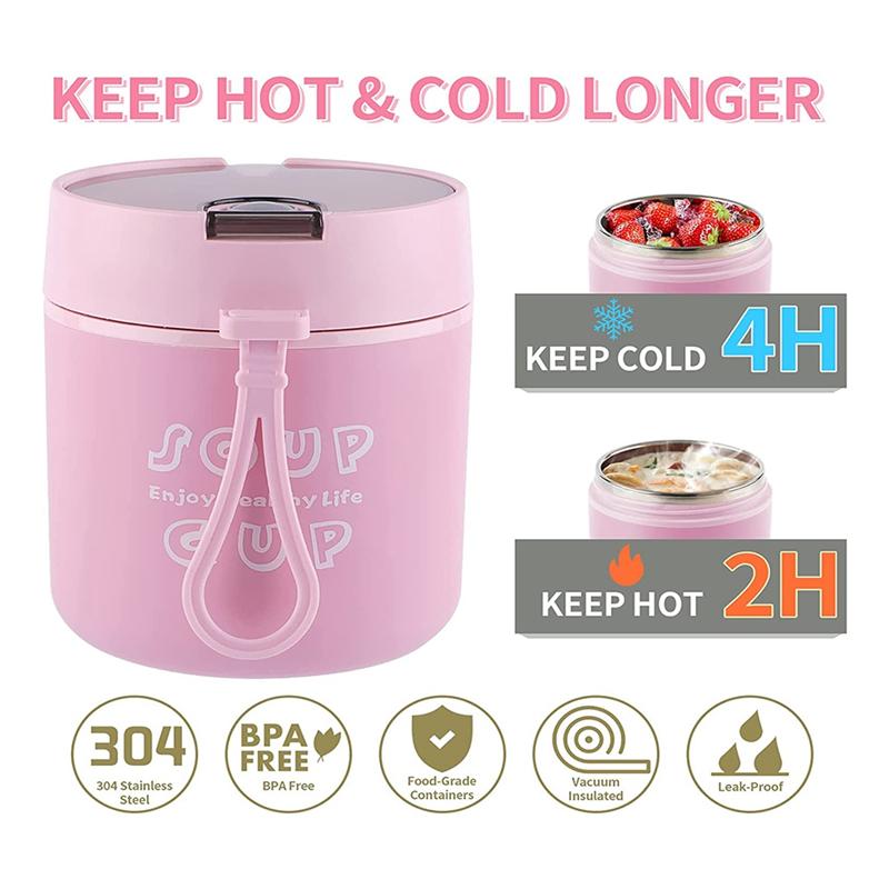 Practical-Insulated Food Container, 18 Ounce Stainless Steel Kids Adult Thermos For Hot Food, Vacuum Insulated Food Jar