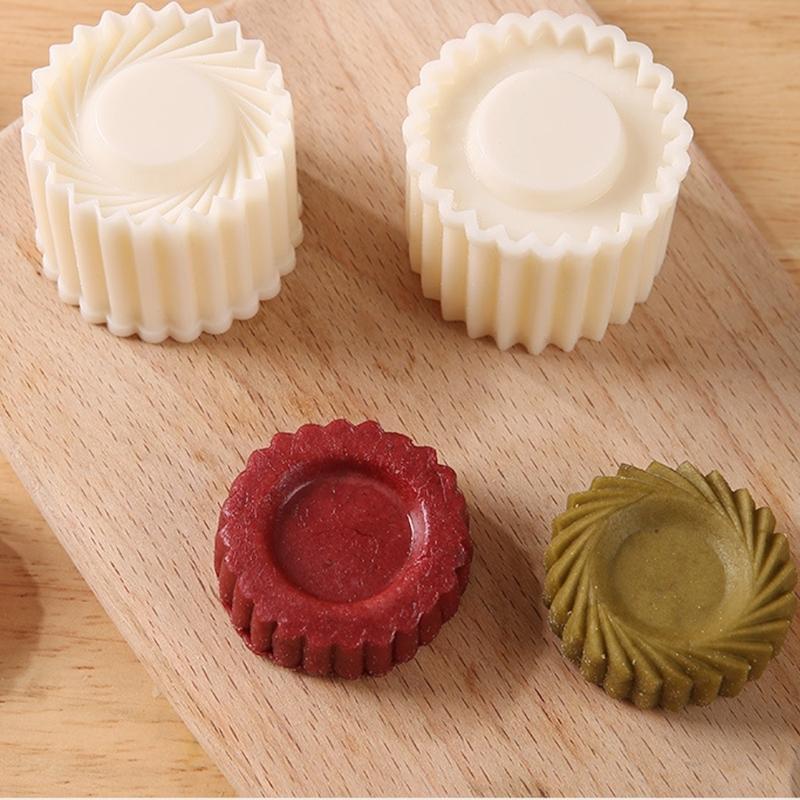 Detachable Plastic Mooncakes Press Molds, Double-Ended Pastry Shaper with Reversible Edges for Cookie, Candy, Mousse Dessert, and Pastries