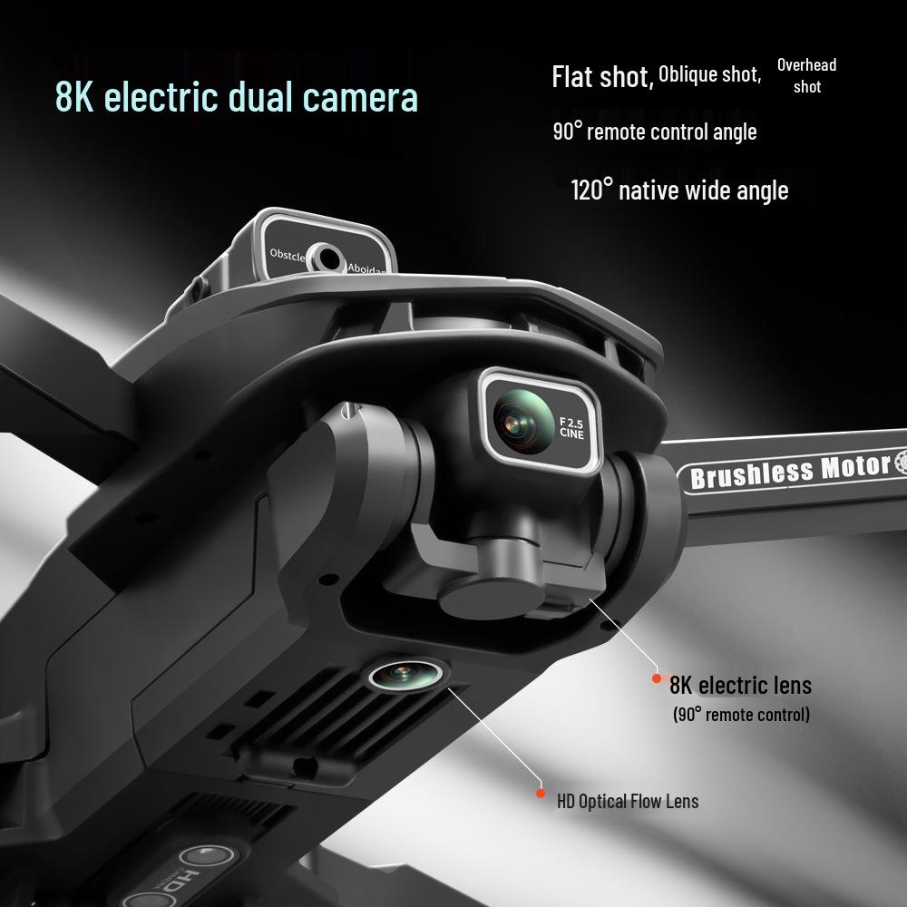 V168 Long-Endurance 8K HD Drone with GPS, One-Key Return, Brushless Motors, Four-Axis Remote Control UAV.