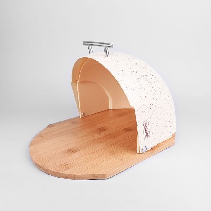 Boîte à Pain - Maestro - MR-1678-BR - Couvercle Coulissant - Design Moderne - Beige