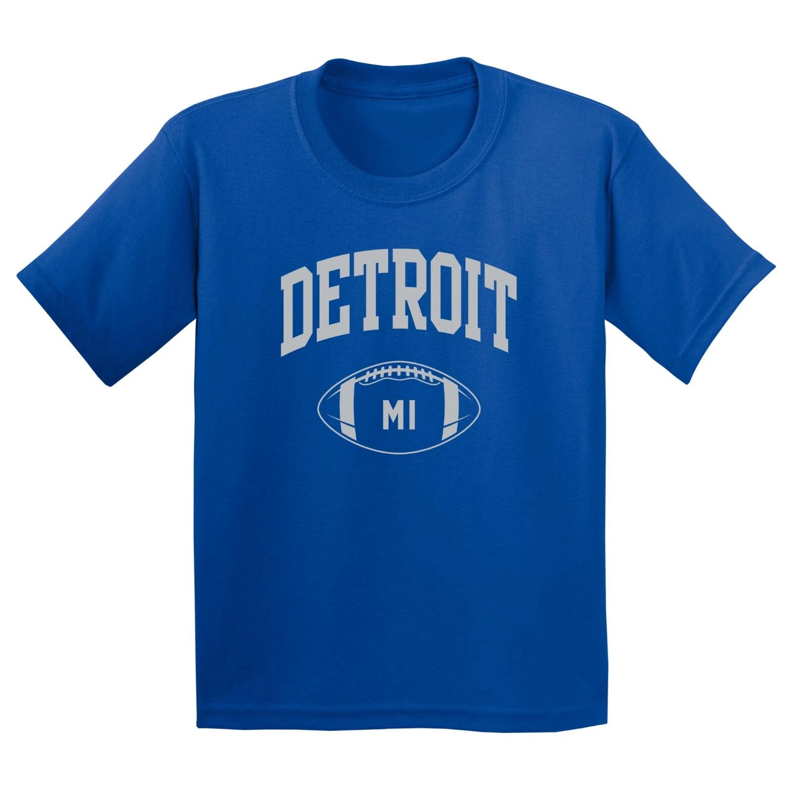 Detroit Classic Football Arch - Youth T Shirt - Royal 3XL