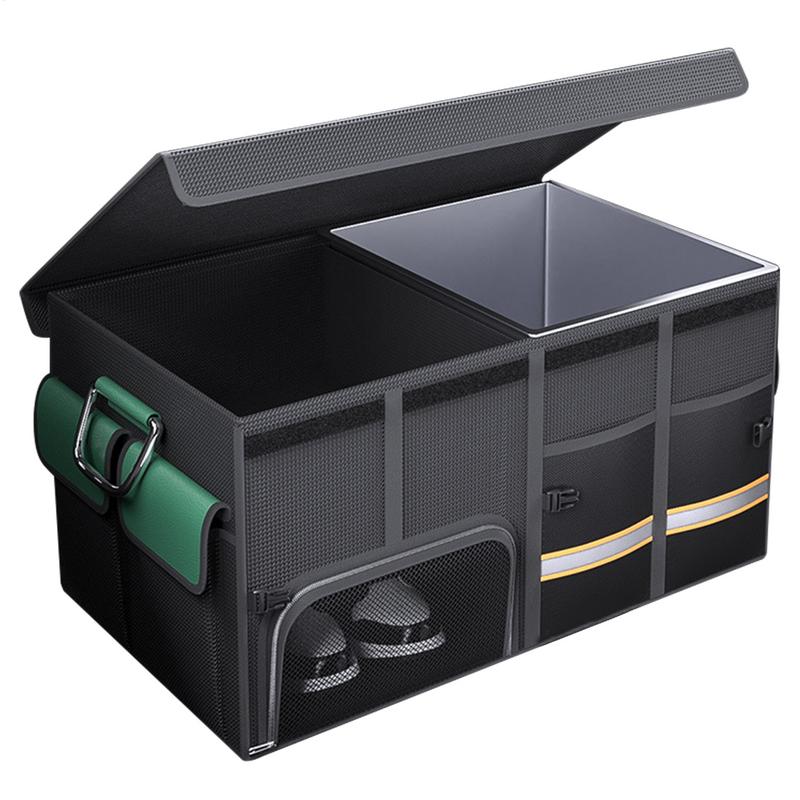 Car Trunk Storage Box Multi-compartments Organizer Bag Anti Slip Foldable Cargo Stowing Tidying Organizer Car Interior Accessory