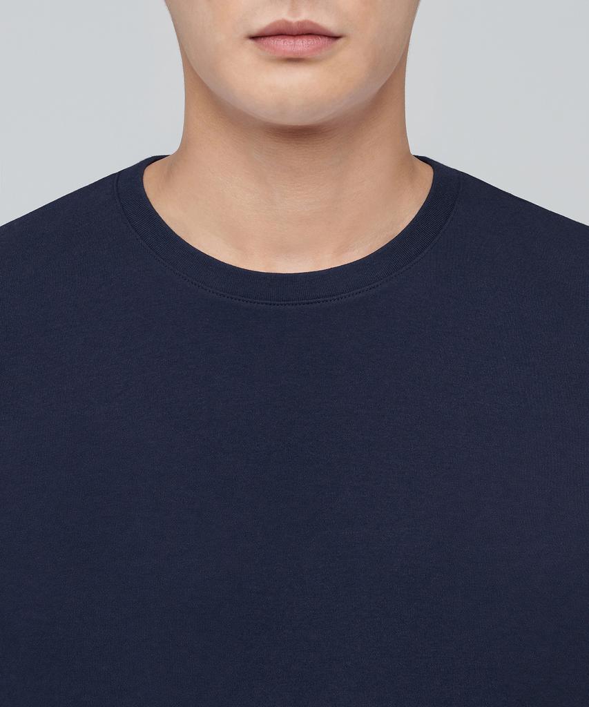 Musinsa Standard Relaxed Fit Crew Neck String T-Shirt [Navy]