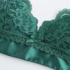 Sexy Lace Rimless Underwear Thin Cotton Triangle Cup Beautiful Back Bra  Big Chest Small Bra Women