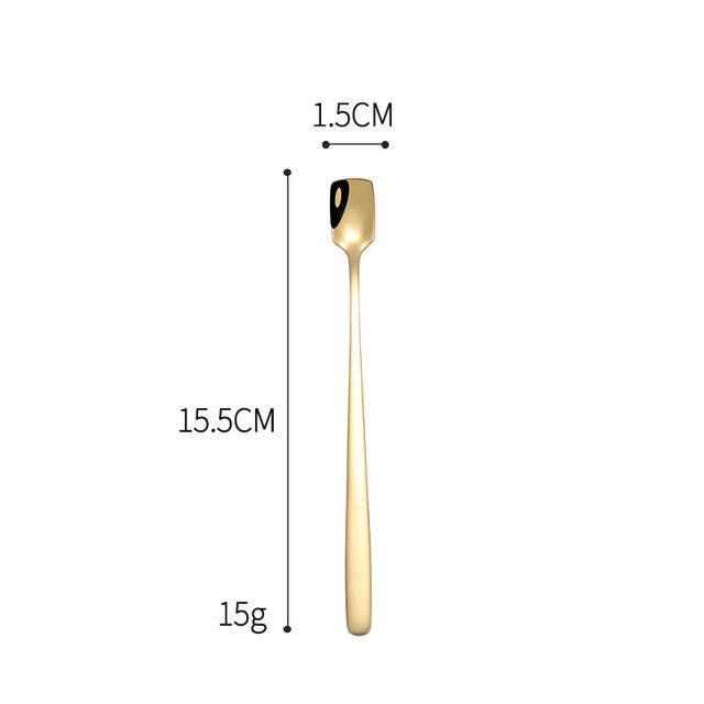 i Cafilas [CSpoon] Stainless Steel Long Coffee Tea Spoon Dessert Stirring Spoon Mug Coffee Cutlery Tableware European Style