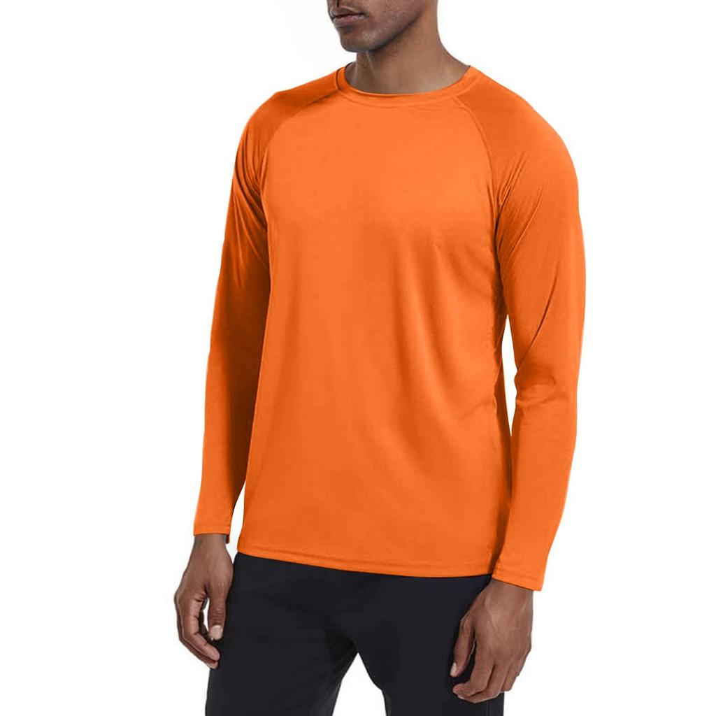 Men's Summer Solid Color Round Neck Slim Sun Outdoor Beach Hiking Mountaineering Top