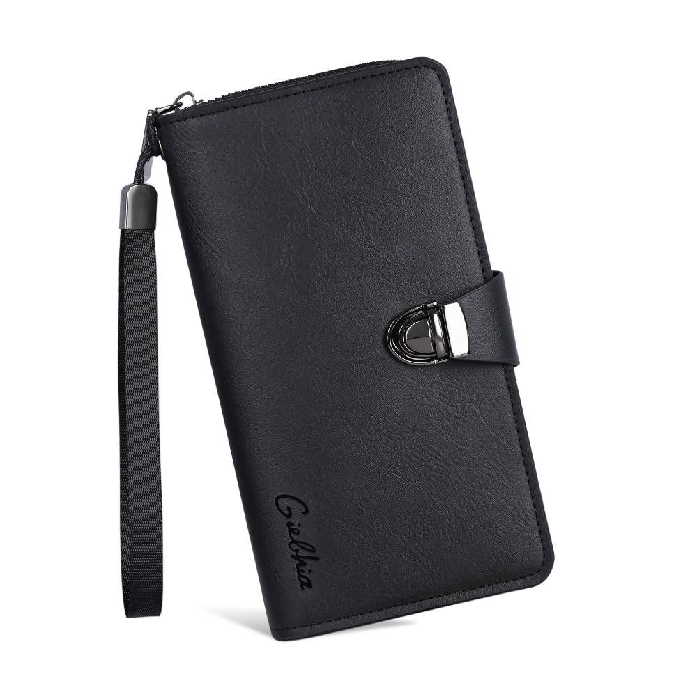 

Элегантный Модный Клатч-Кошелек Множество Отделений для Карт Деловая Сумка-Клатч Кошелек для Монет Подарок для Мужчин чёрный