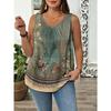 Women's Printed Pleated Tank Top