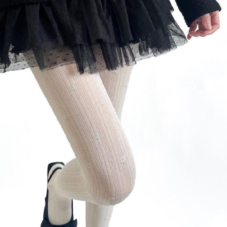 Women's Ribbed Cotton Tights with Flower Pattern High Elasticity Warmth Semi Opaque Pantyhose Slimming Leggings Hosiery