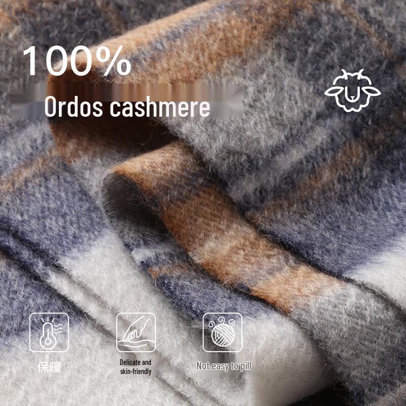 Maoren Women's 100% Cashmere Plaid Scarf