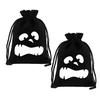 Party Favor Bags with Handles 2 Pcs Halloween Burlap Gift Drawstring, Trick or Treat Kids Activity Supplies Candy Pouch, Reusable Goodies Bag