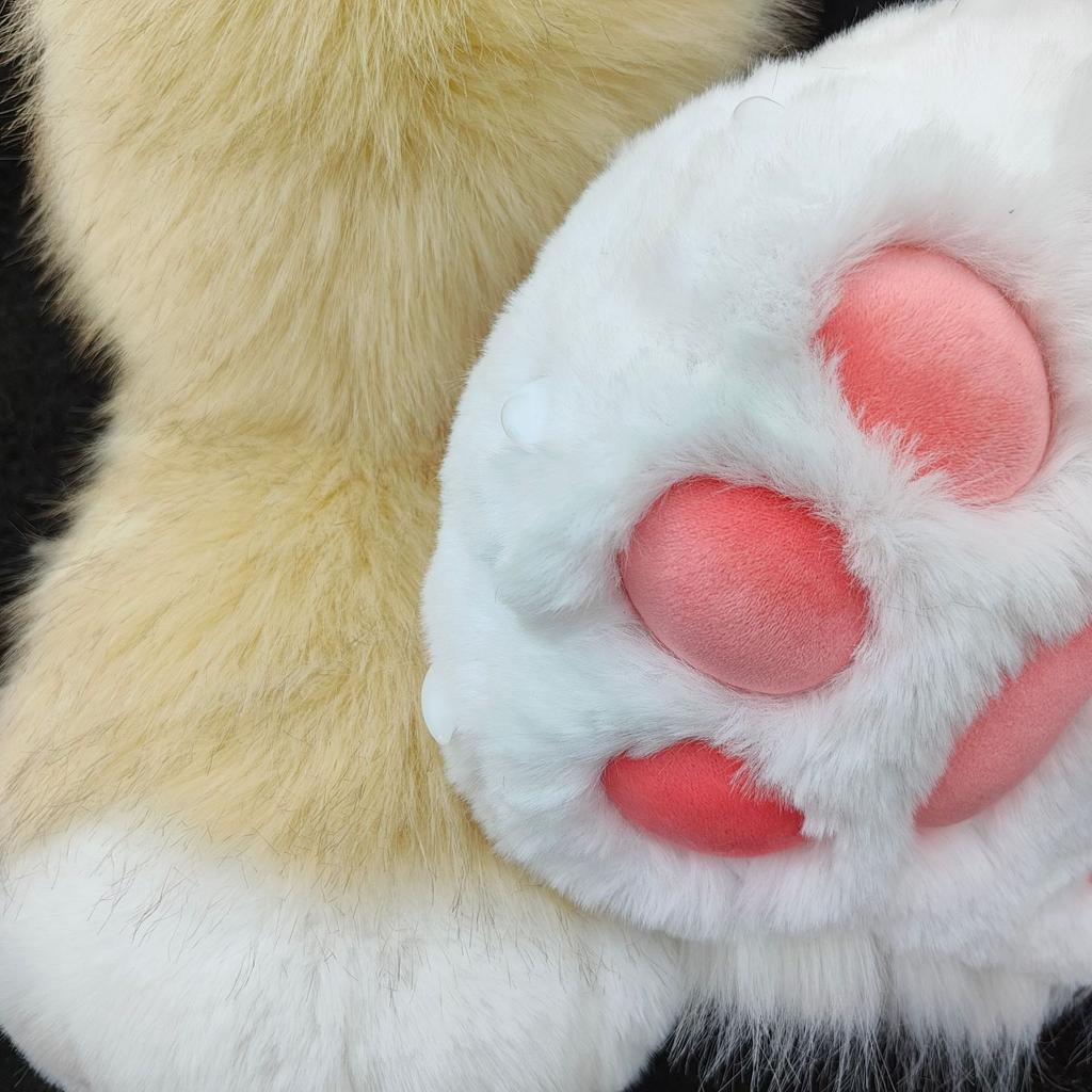 New 1 Pair Furry Animal Paw Shoes Plush Cosplay Costume Cat Paw Shoes Fursuit Foot Socks Nail Tiger Claws for Halloween Party