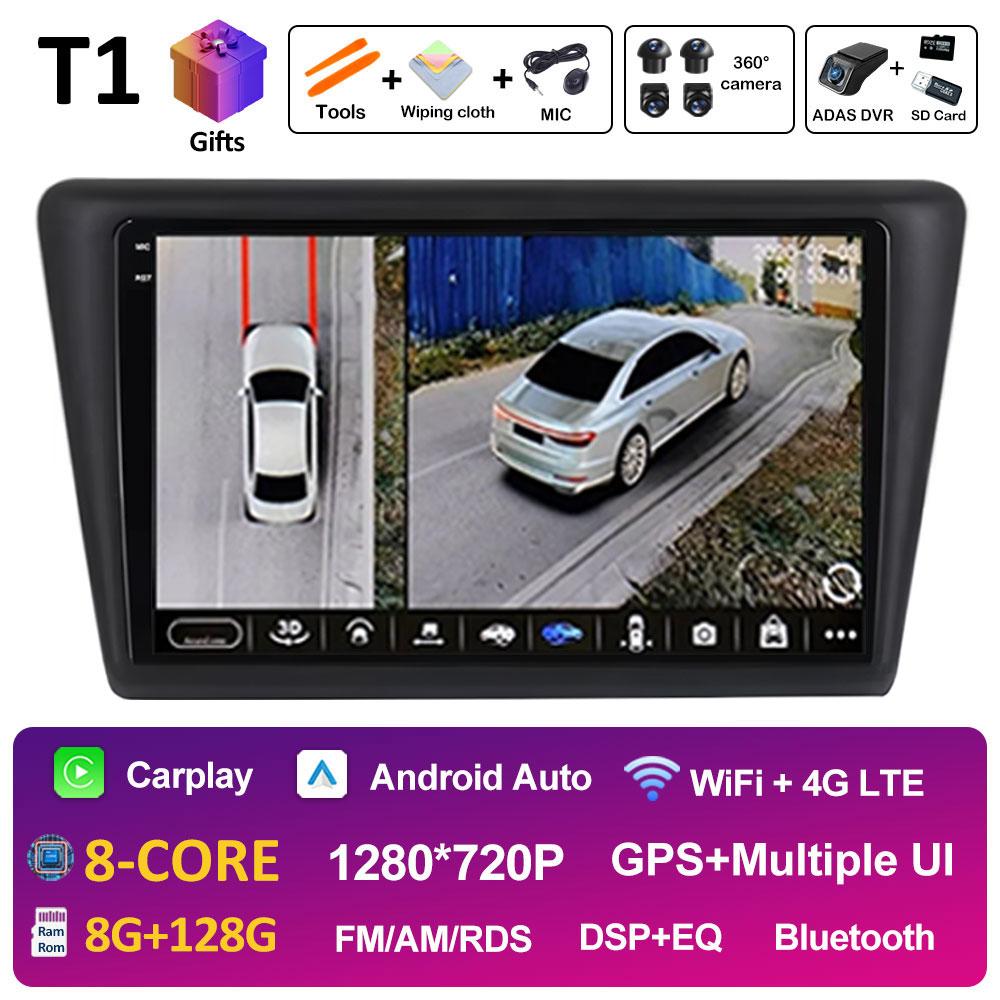 Android Auto pentru VW Skoda Rapid 2013 2014 2015 2016 2017 2018 2019 Seat Toledo 2015 - 2018 Wireless Carplay QLED Ecran IPS WIFI