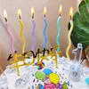 6pcsHappy Birthday Curved Candle Birthday Decoration Curved Thread Creative Long Cake Decoration Valentine's Day Romantic Candle