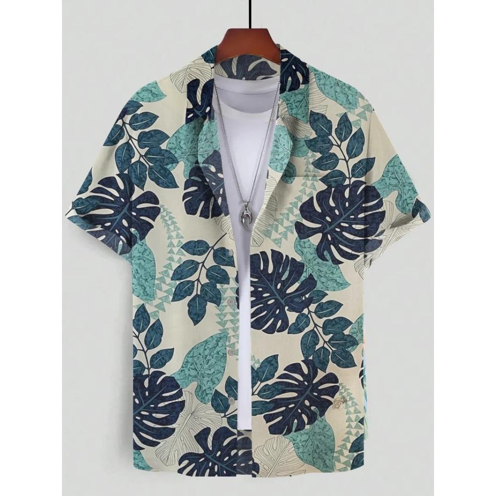 Men's Beautiful Graphics Shirts Short Sleeve Button Down Lapel Shirts For Summer Oversized Tops Vacation Casual Hawaiian Shirts