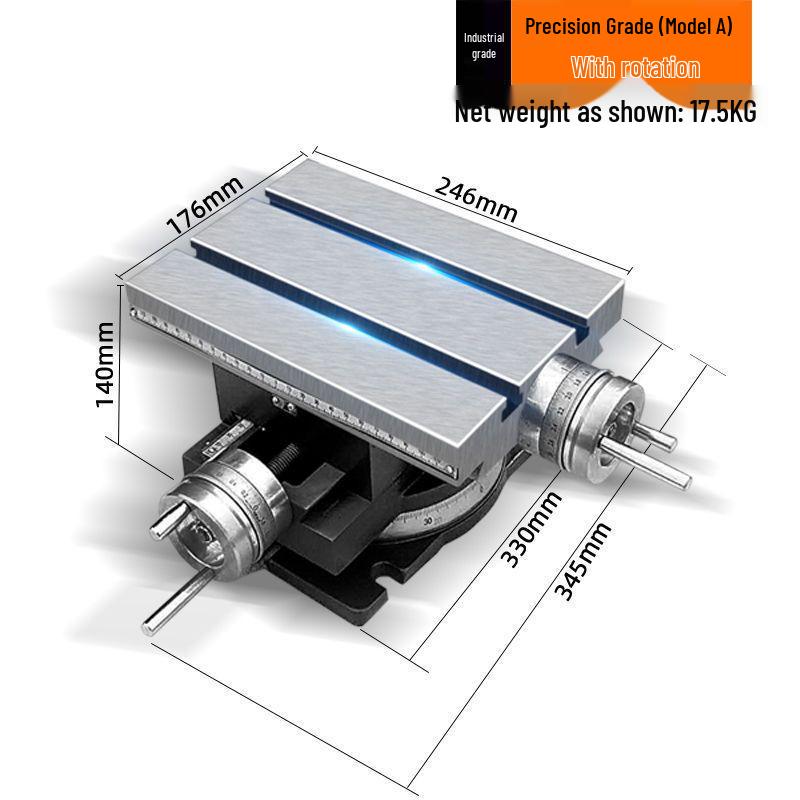 High-Precision Multi-Function Milling Machine Vise with Cross Slide Table and Drill Press Holder