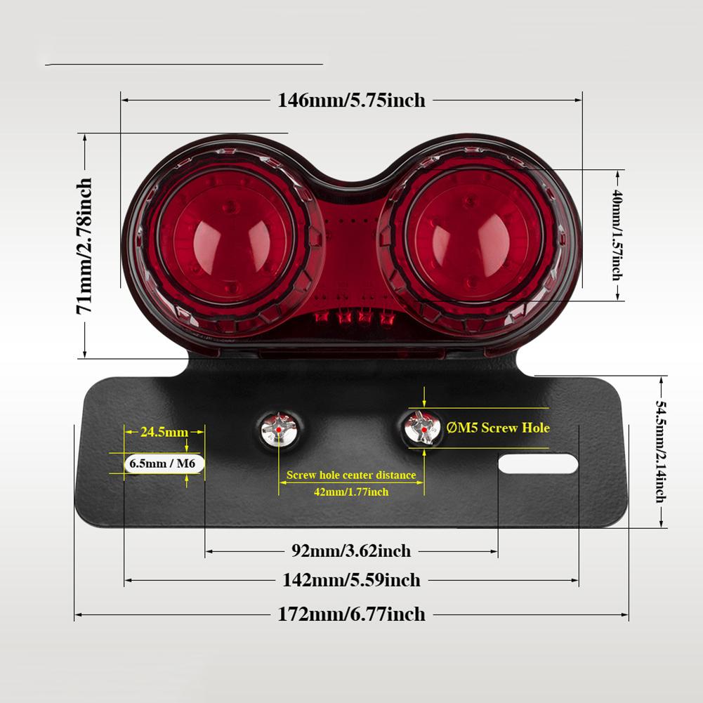Universal Motorbike License Plate Led Integrated Tail Light Stop Light Lamp LED Brake Tail Lights With License Plate Lights
