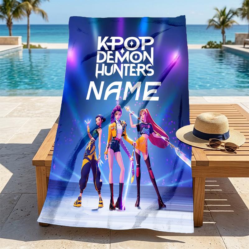 Personalized Name Fantasy Sisters Stylish Digital Printing Beach Towel Quick‑Drying Absorbent Blanket for Beach Pool Gym Travel