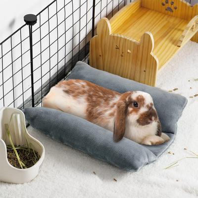 Cama para Conejo Engrosada Suave Cama Cóncava para Conejito Cojín para Acurrucarse Alfombrilla de Felpa con Cojines de Algodón para Descansar Alfombrilla Suave para Mascotas Pequeñas para Dormir