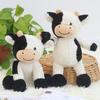 Cute Cow Plush Toy Rag Doll Black and White Flower Smiling Cute Calf Gift Girls Animal Doll Children's Birthday Gift
