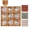 8cm Clear Painted Christmas Baubles 12pcs In Gift Box Xmas Tree Hanging Ornaments Holiday Party Decor