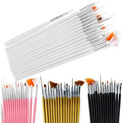 15 pçs conjunto de escova de arte do prego ferramentas pro caneta de pintura para pontas de unhas falsas uv gel polonês desenho escova