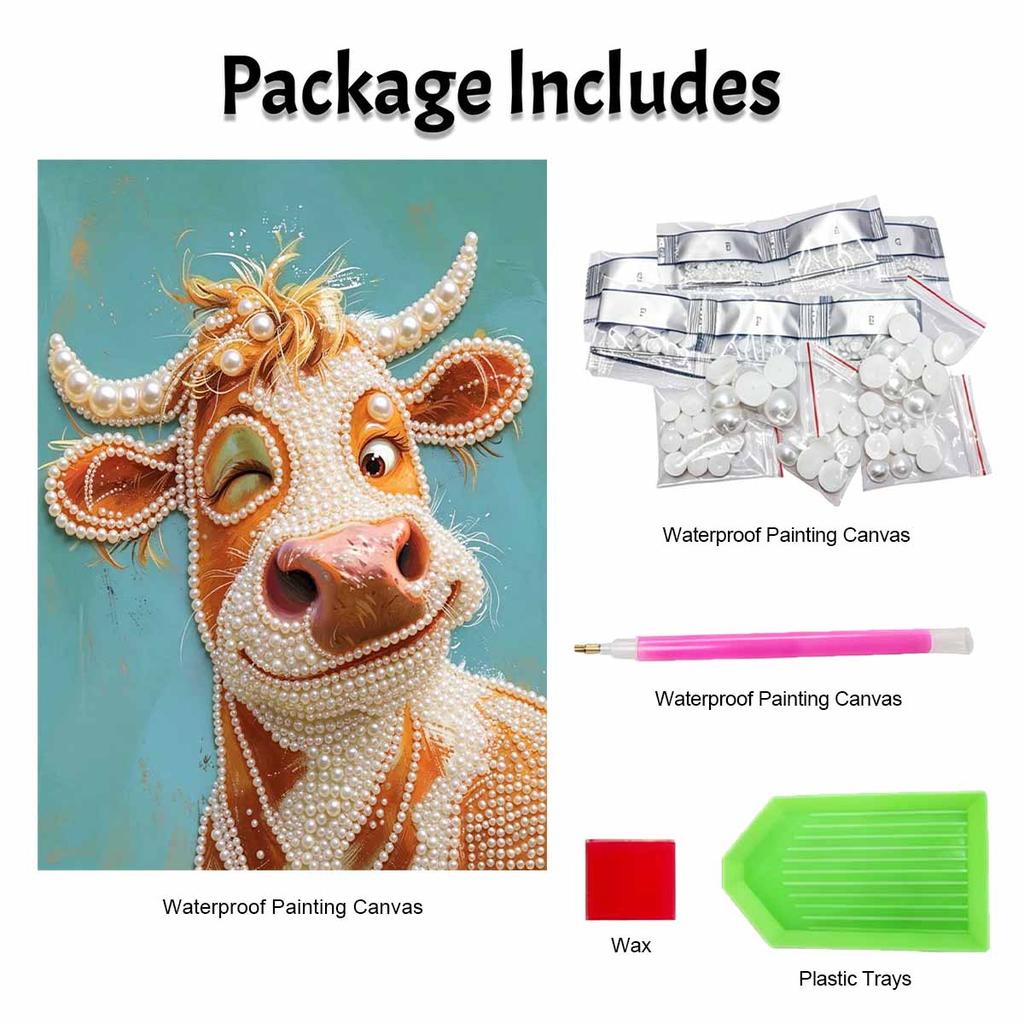 Pearl painting kit DIY cute cow portrait home decoration painting
