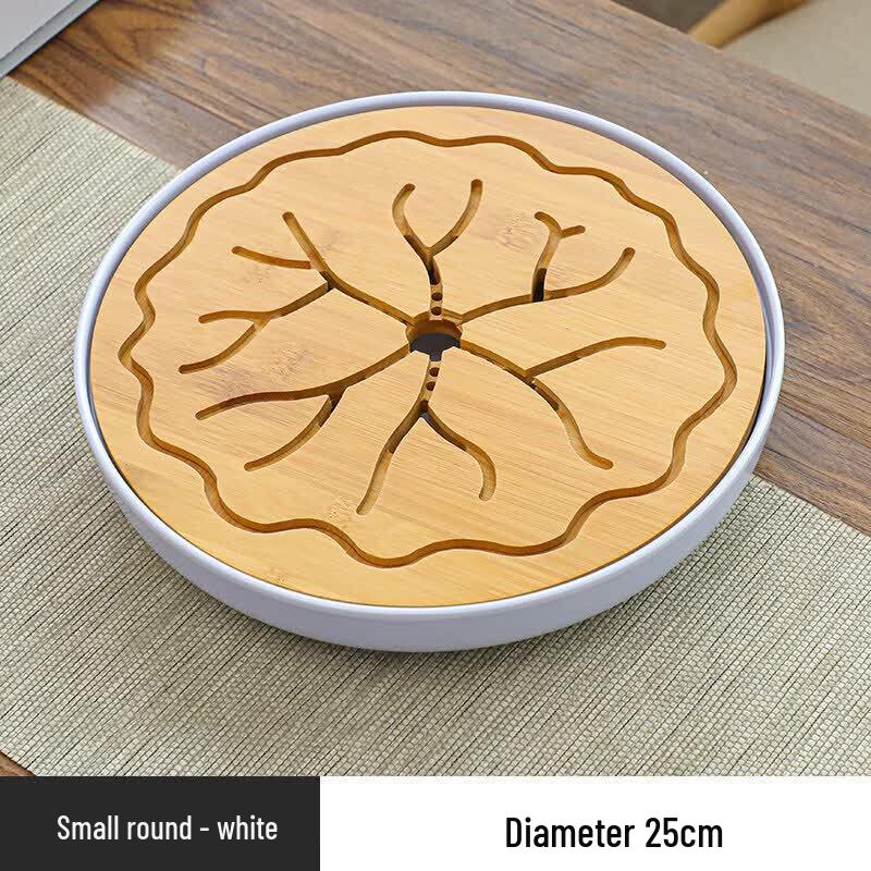 Modern Bamboo Tea Tray with Drainage