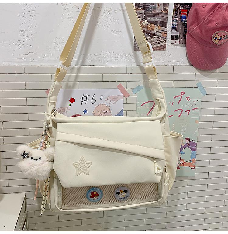 School Bag Large Capacity Ins Wind Tooling Retro Mailman Student Class Shoulder Backpack High Value Trend Messenger Bag