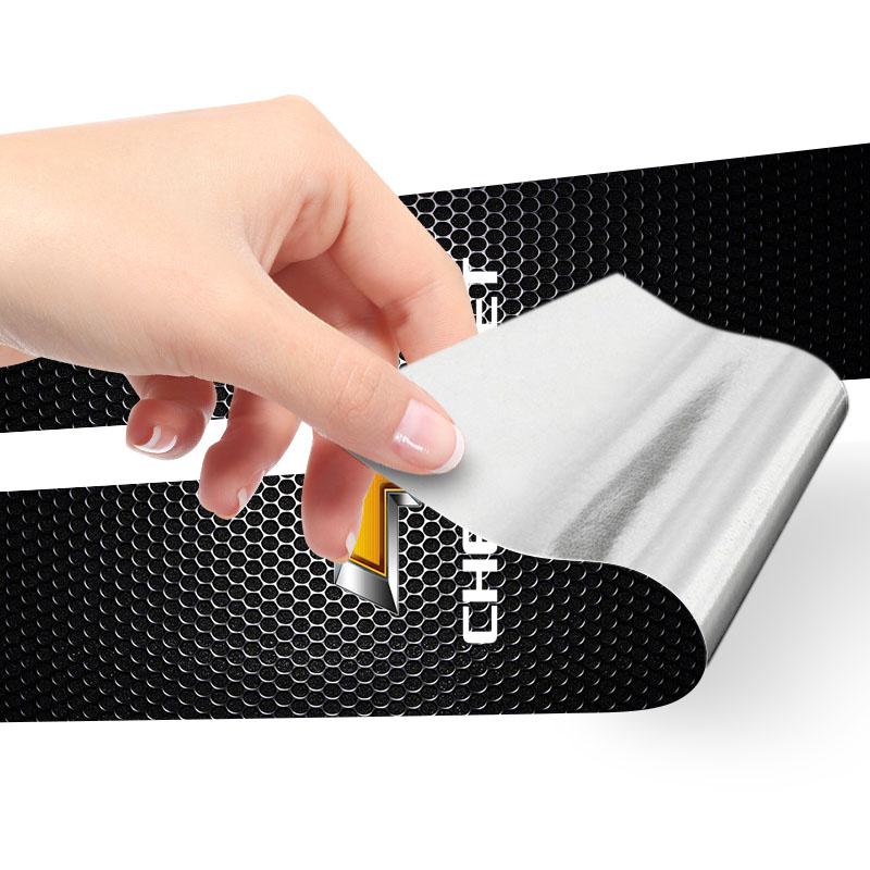 2Pcs Car Logo Center Pillar Protective Film Anti-scratch Sticker Decal For Chevrolet Cruz Mai Rui Bao Cobalt Impala Onix SS Pioneer Explorer Bolt EUV