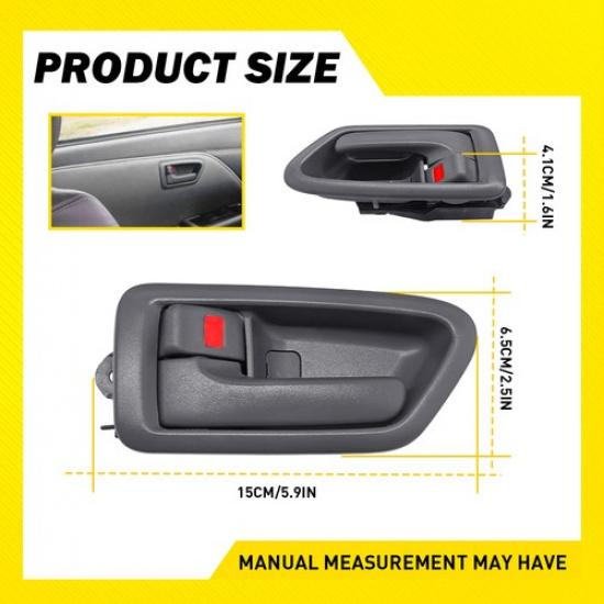 fits 97 Toyota Camry Interior ide Door Handle Trim Front Rear LH RH Gray Set