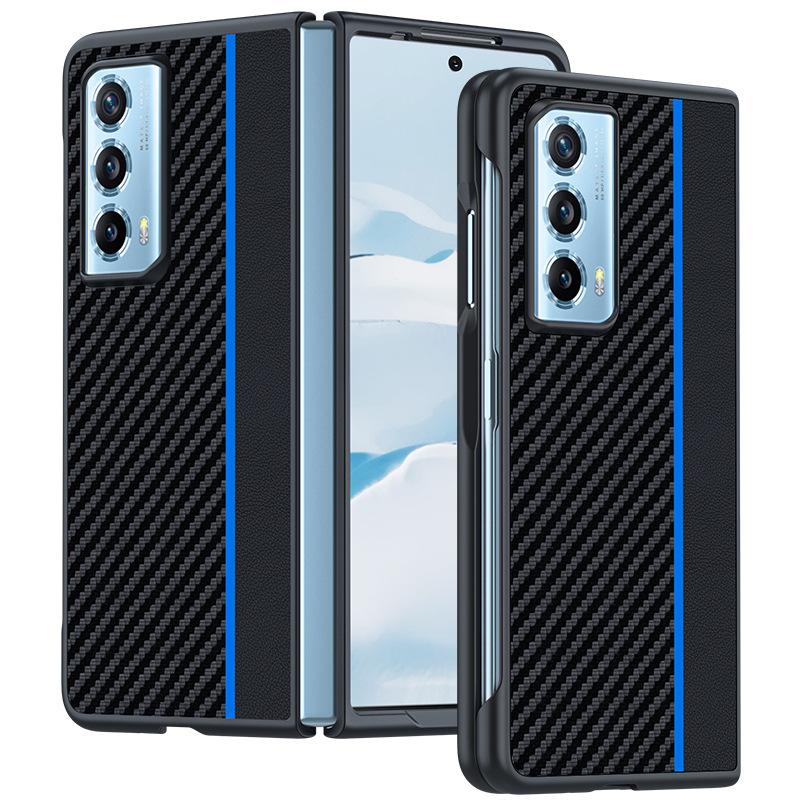Applicable To Honor MagicVS2 Mobile Phone Case Carbon Fiber Kevlar Pattern Anti-drop Ultra-thin Folding VS Leather Case Protective Case