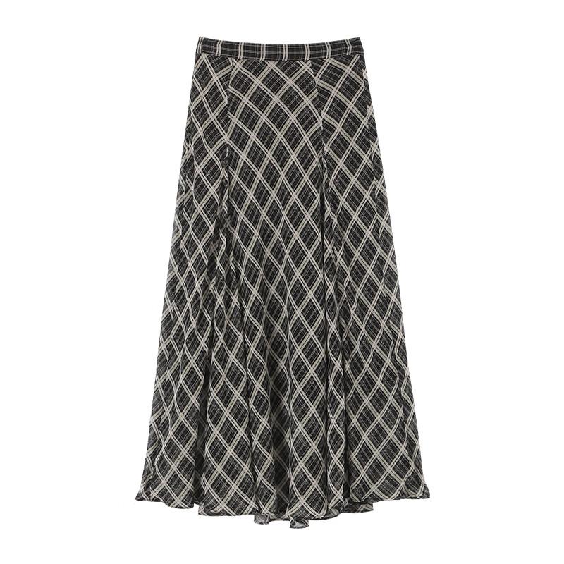 SOFSIL 2026 Summer Retro Plaid A-Line Skirt