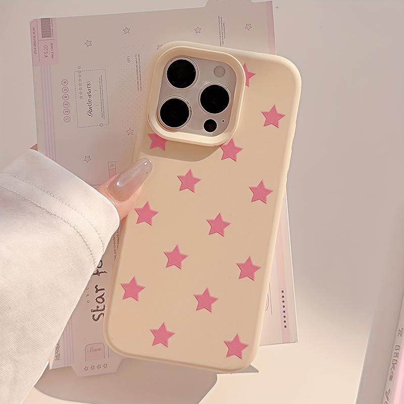 Cute Star Silicone TPU Soft Phone Case For iPhone 17 16 15 14 13 12 11 Pro Max 17 Air 16 15 Plus Shockproof Bumper Cover