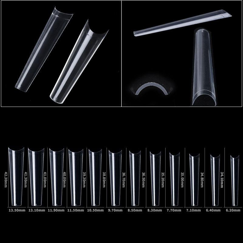 Nail Art Denim Nail Max Super Long Flat Head French False Nail Traceless Nail 504 Patch