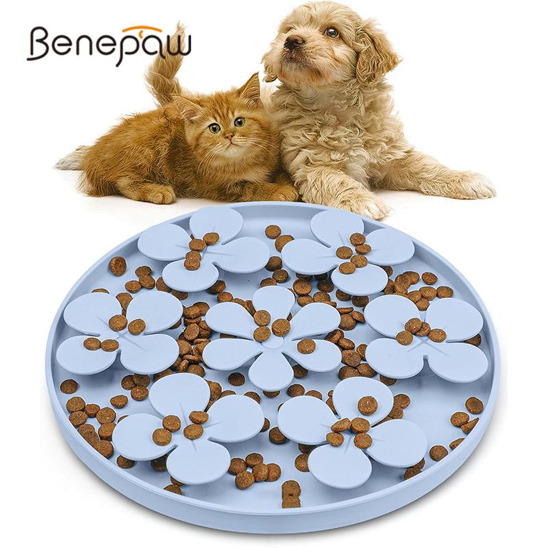 

Benepaw силиконовая медленная кормушка для домашних животных, нетоксичные противоскользящие миски для собак, тарелка для щенков, коврик для нюханья, поощряющий естественный поиск пищи