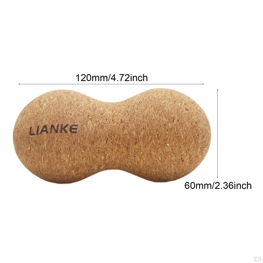 Cork Massage Ball Exercise Tool Lightweight Sleek Small Size Peanut Shape Muscle for Feet, Back,
