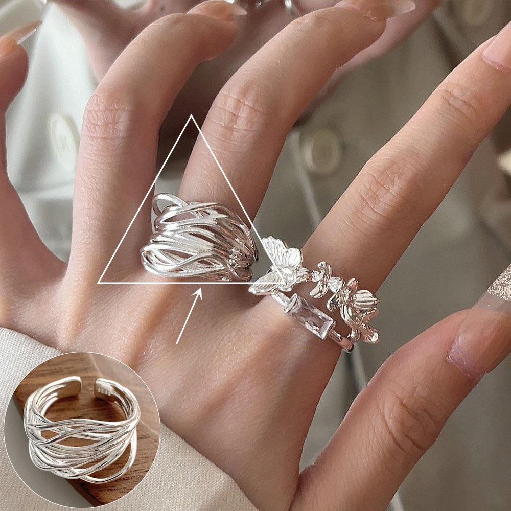 Geometric Bold Hip Hop Ring for Women – Trendy European & American Style, Open Creative Index Finger Design