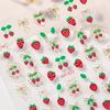 Fresh Sweet Fruits Strawberry Cherry Bowknot Love Heart Bow 5D Nail Art Stickers Self Adhesive Decorations Nail Manicure Decal