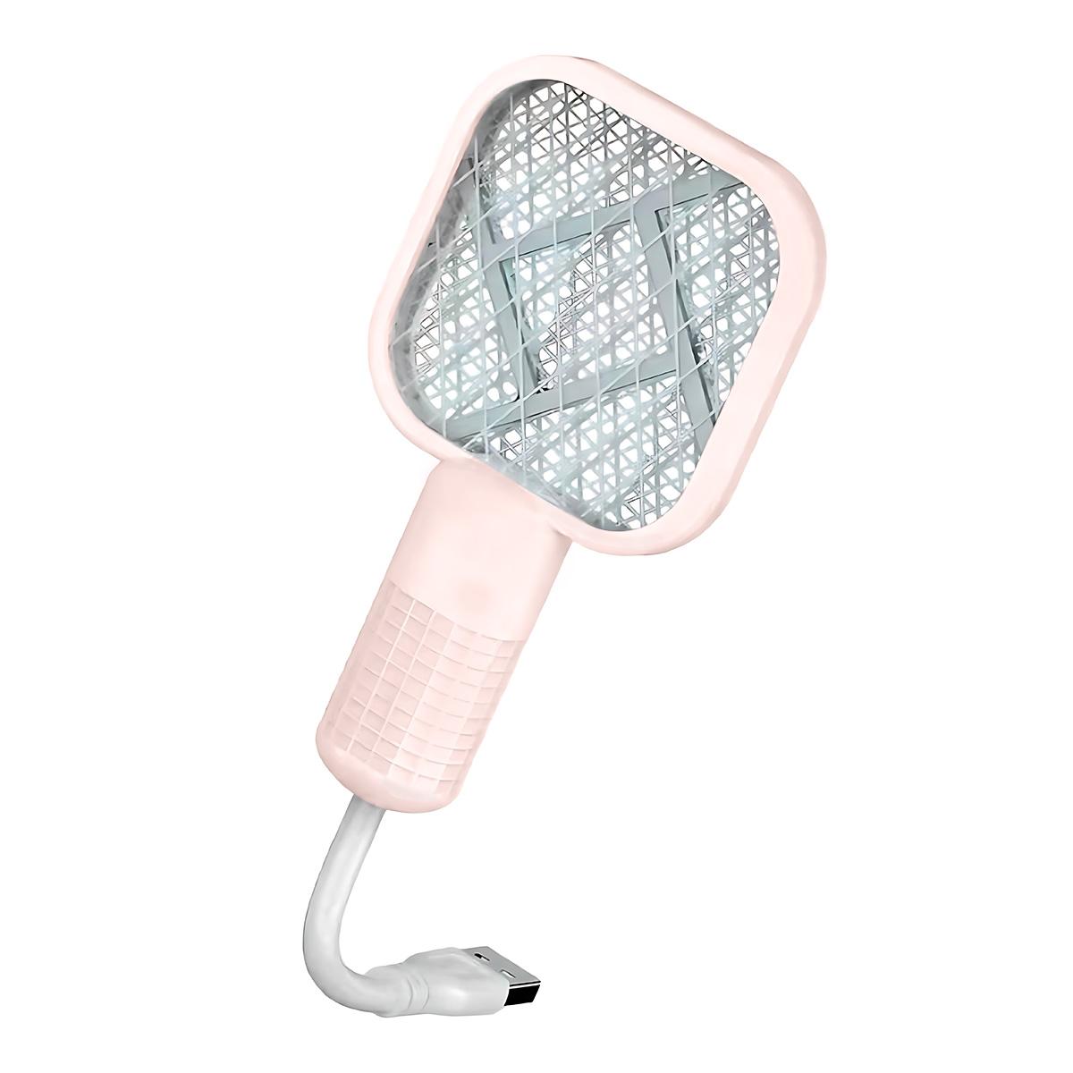 

Мини мухобойка, компактный электрический уничтожитель комаров, USB-порт, УФ-лампа, ловушка для улицы, кемпинга, компактный и портативный розовый