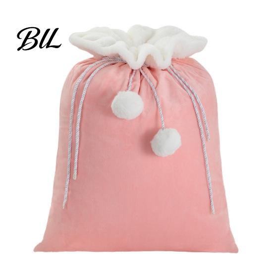 Decorative Drawstring Bags for Gifts Christmas Velvet Santa Gift Bag, 19 x 26 Inch Large Reusable Jewelry Organizer Claus Presents Sack Xmas