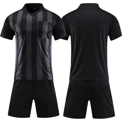 Professional Men's Soccer Referee Uniform Men Turn-down Collar Football Referee Clothes Short Sleeve Judge Jacket Three Pockets