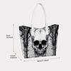 Gothic Skull Print Shoulder Tote Bag Dark Style Casual Daily Handbag for Alternative Fashion Lover